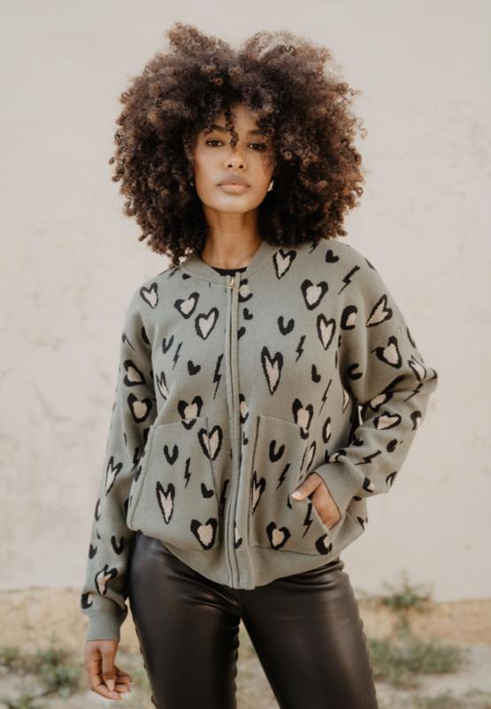 Bomber Gueparda punto verde ANIMOSA