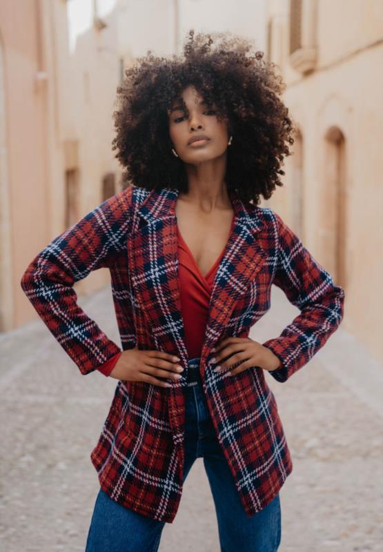 Chaqueta Cuadros Leopardas ANIMOSA