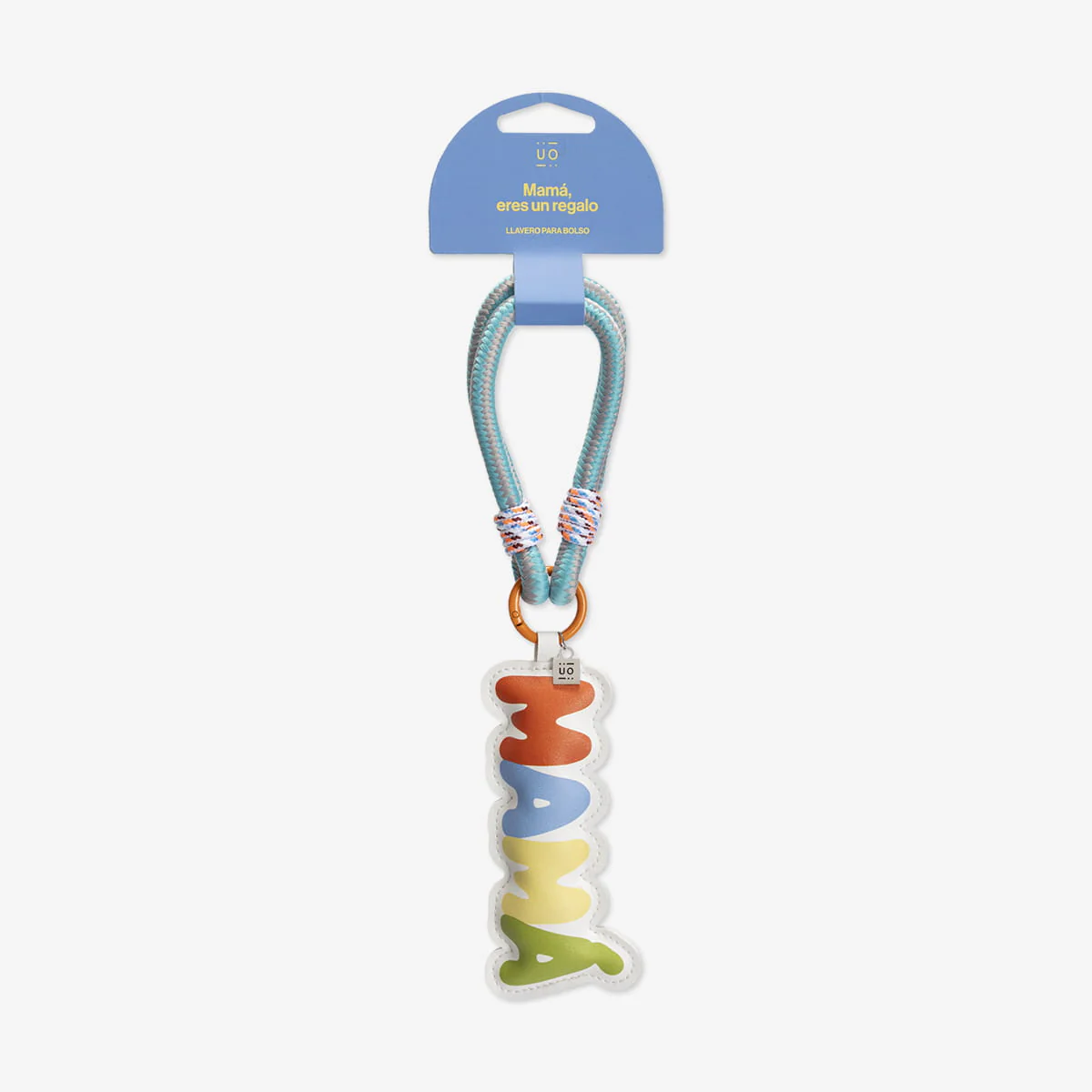 Llavero para bolso "Mamá, eres un regalo" DE UO