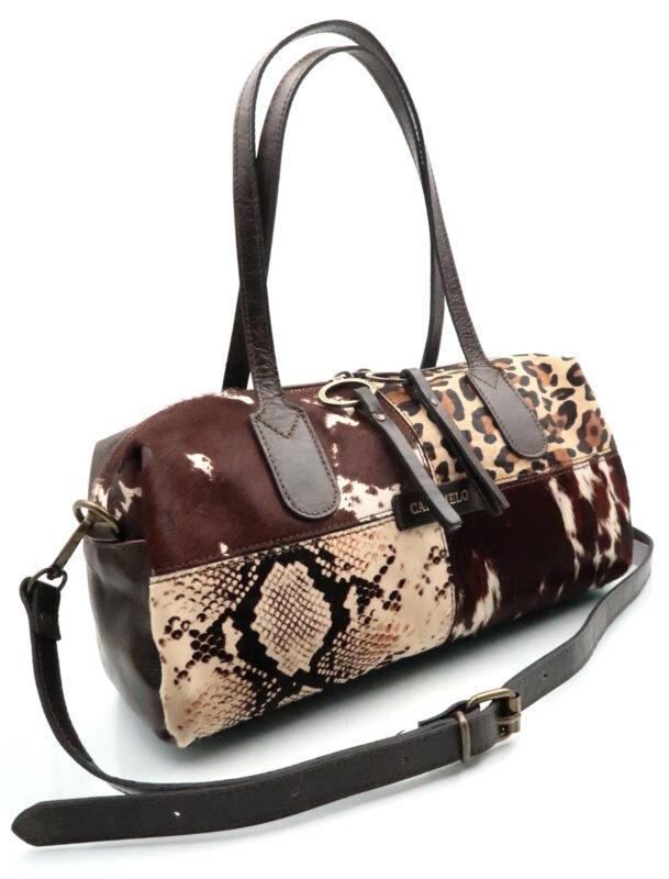 BOLSO PIEL RUSTIK/PACTWORK PRINT ANIMAL DE CARAMELO BY FERCHI