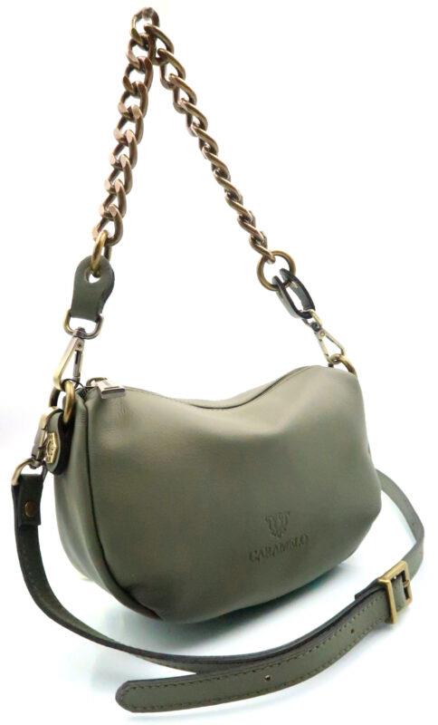 BOLSO PIEL NAPA SCILA VERDE DE CARAMELO BY FERCHI DE LA COLECCION PALOMA