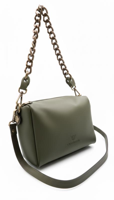BOLSO PIEL NAPA SCILA VERDE DE CARAMELO BY FERCHI DE LA COLECCION PALOMA