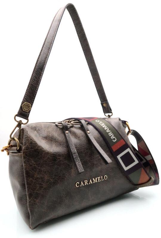 BOLSO PIEL RUSTIK MARRÓN DE CARAMELO BY FERCHI DE LA COLECCION PIPER