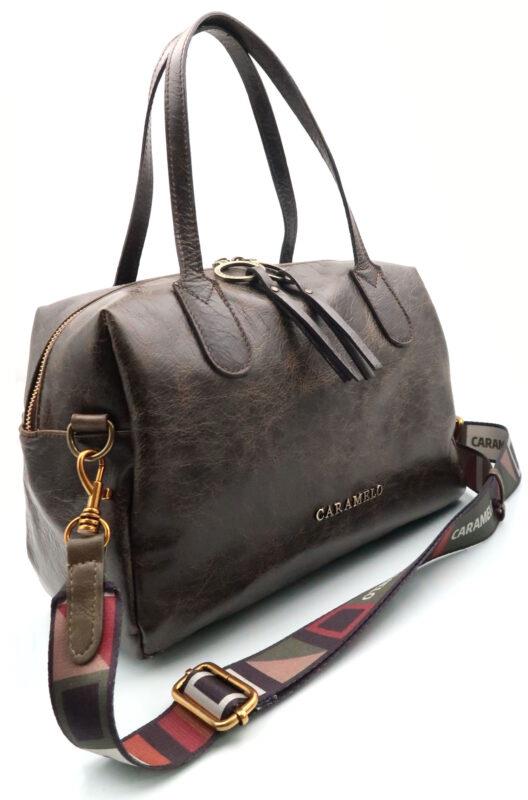 BOLSO PIEL RUSTIK MARRÓN DE CARAMELO BY FERCHI DE LA COLECCION PIPER