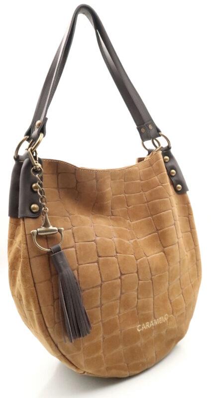 BOLSO PIEL NAPA/SERRAJE COCO CAMEL DE CARAMELO BY FERCHI DE LA COLECCION PAOLA