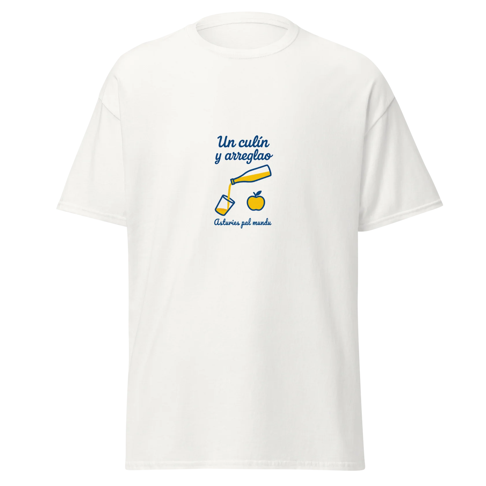 Camiseta un culin y arreglao azul y amarilla ASTURIES PAL MUNDU