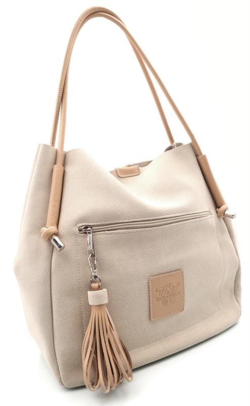 BOLSO PIEL SERRAJE/VAQUETA BEIG DE CARAMELO BY FERCHY