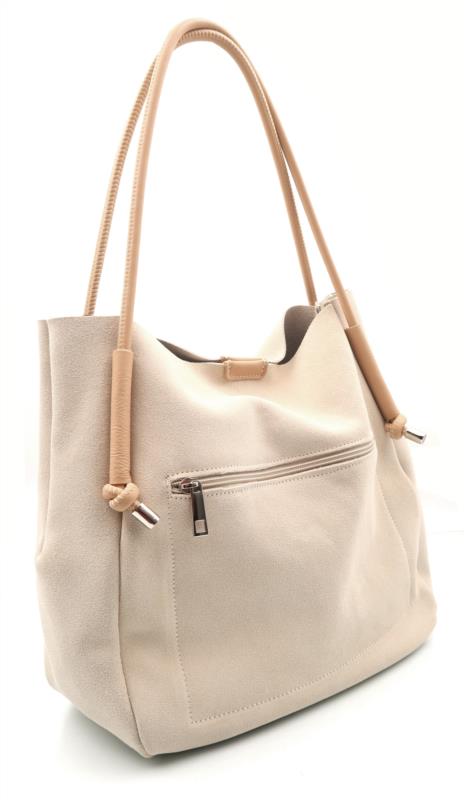 BOLSO PIEL SERRAJE/VAQUETA BEIG DE CARAMELO BY FERCHY
