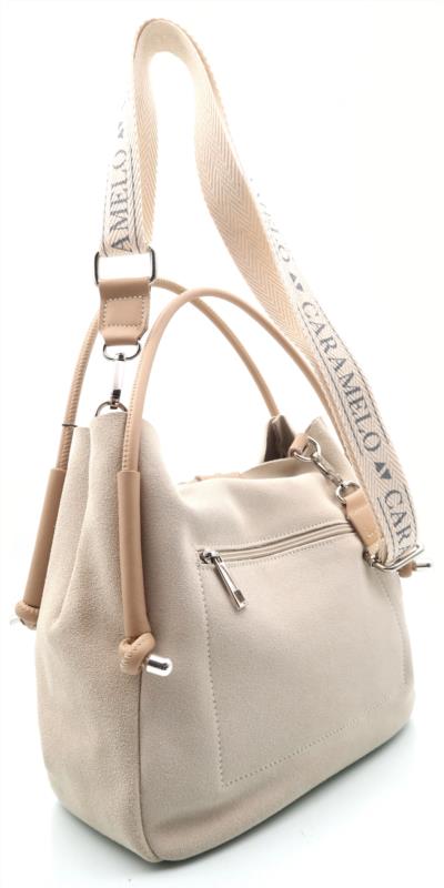 BOLSO PIEL SERRAJE/VAQUETA BEIGE DE CARAMELO BY FERCHY