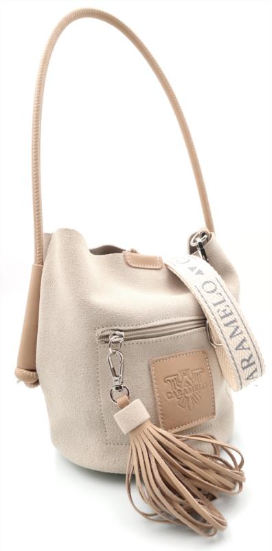BOLSO PIEL SERRAJE/VAQUETA BEIGE DE CARAMELO BY FERCHY