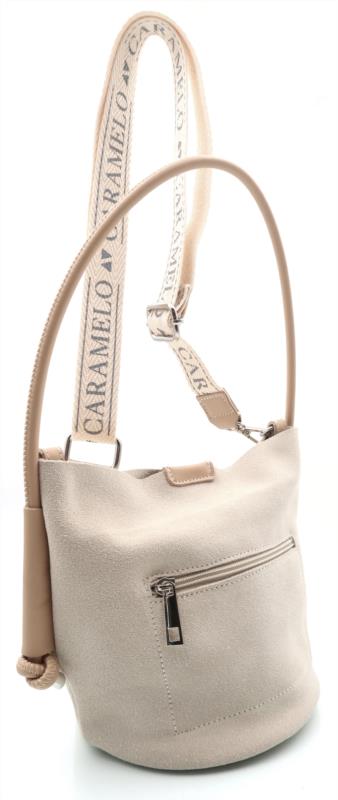BOLSO PIEL SERRAJE/VAQUETA BEIGE DE CARAMELO BY FERCHY