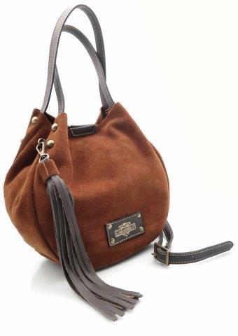 BOLSO PIEL SERRAJE CUERO CARAMELO