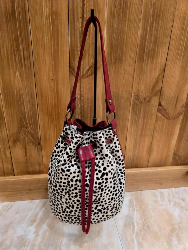 BOLSO PIEL/ANIMAL PRINT HUELLA CARAMELO