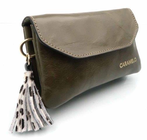 MONEDERO PIEL ATHENE EN VERDE CARAMELO