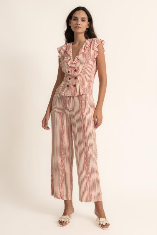 PANTALÓN ISHA RECTO ESTAMPADO RAYAS  DE CMS LOVE