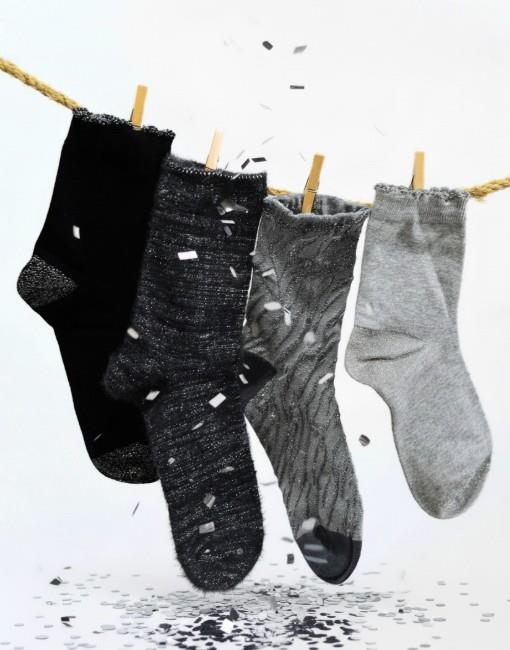 Caja 4 uds calcetines lurex cebra Premium Gris NOCO