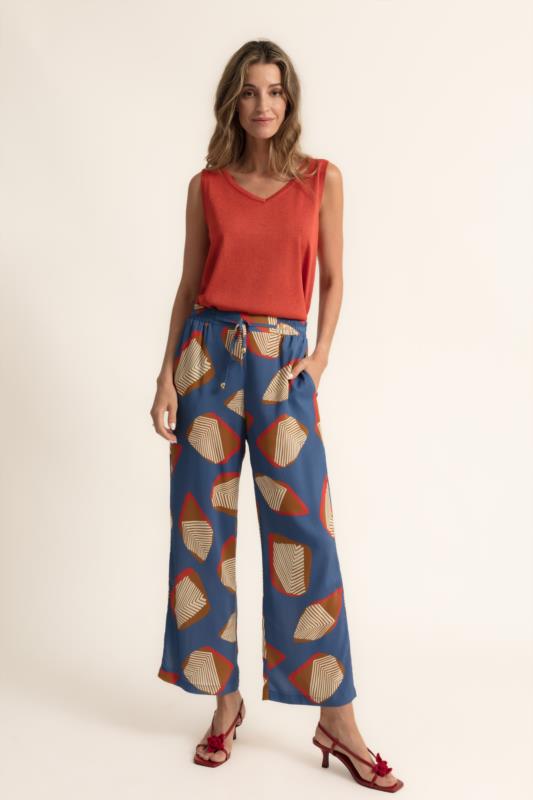 PANTALÓN HERMINIA RECTO ESTAMPADO ÉTNICO DE CMS LOVE