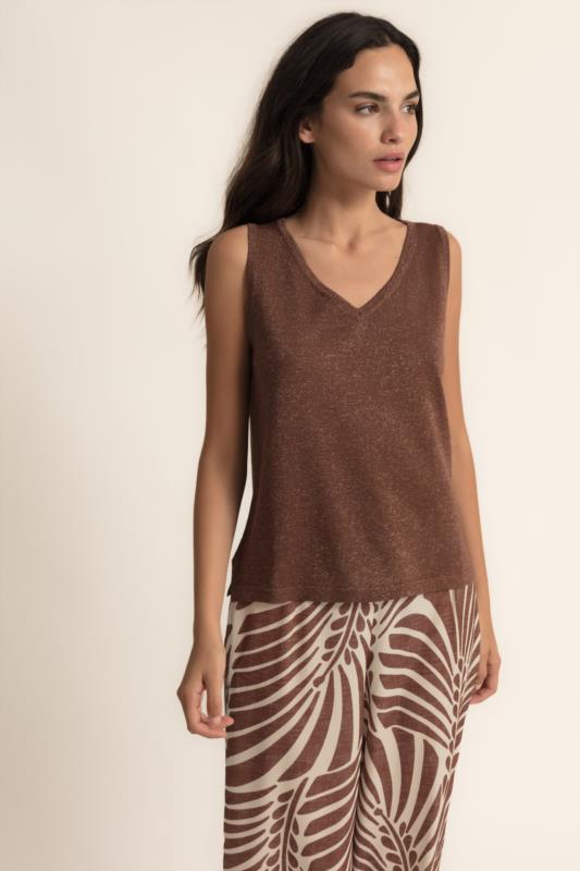 TOP CLAUDIA MARRON DE PUNTO CON LUREX DE CMS LOVE