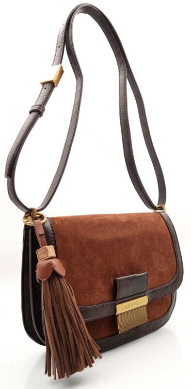 BOLSO PIEL SERRAJE/BORLA CUERO/ BOLSO PEPA DE CARAMELO BY FERCHI